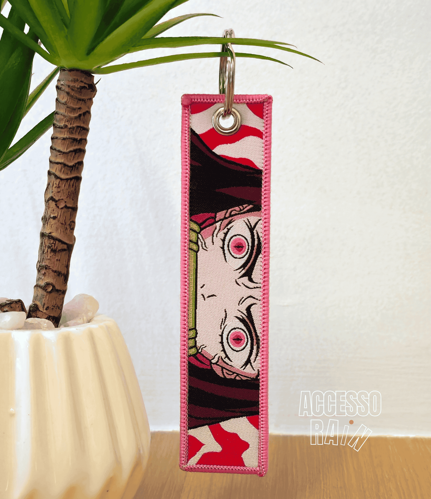Nezuko (Type 2) Flip Side Anime Embroidered Keychain (15 cm)
