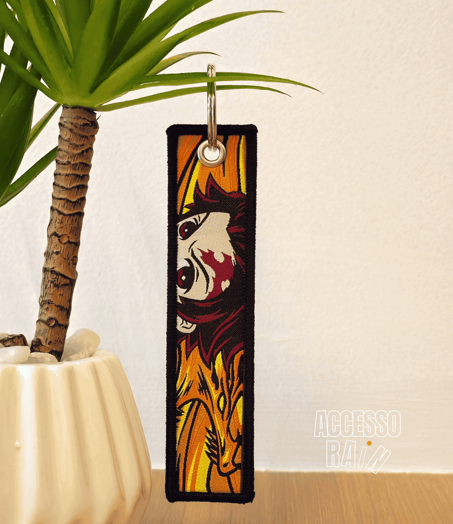 Tanjiro Flip Side Anime Embroidered Keychain (15 cm)