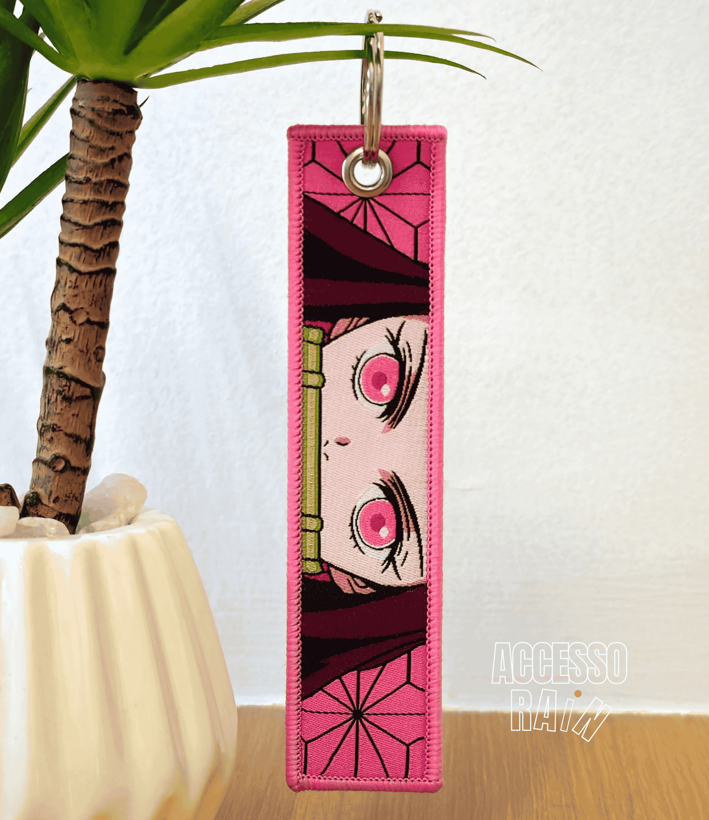 Nezuko (Type 2) Flip Side Anime Embroidered Keychain (15 cm)