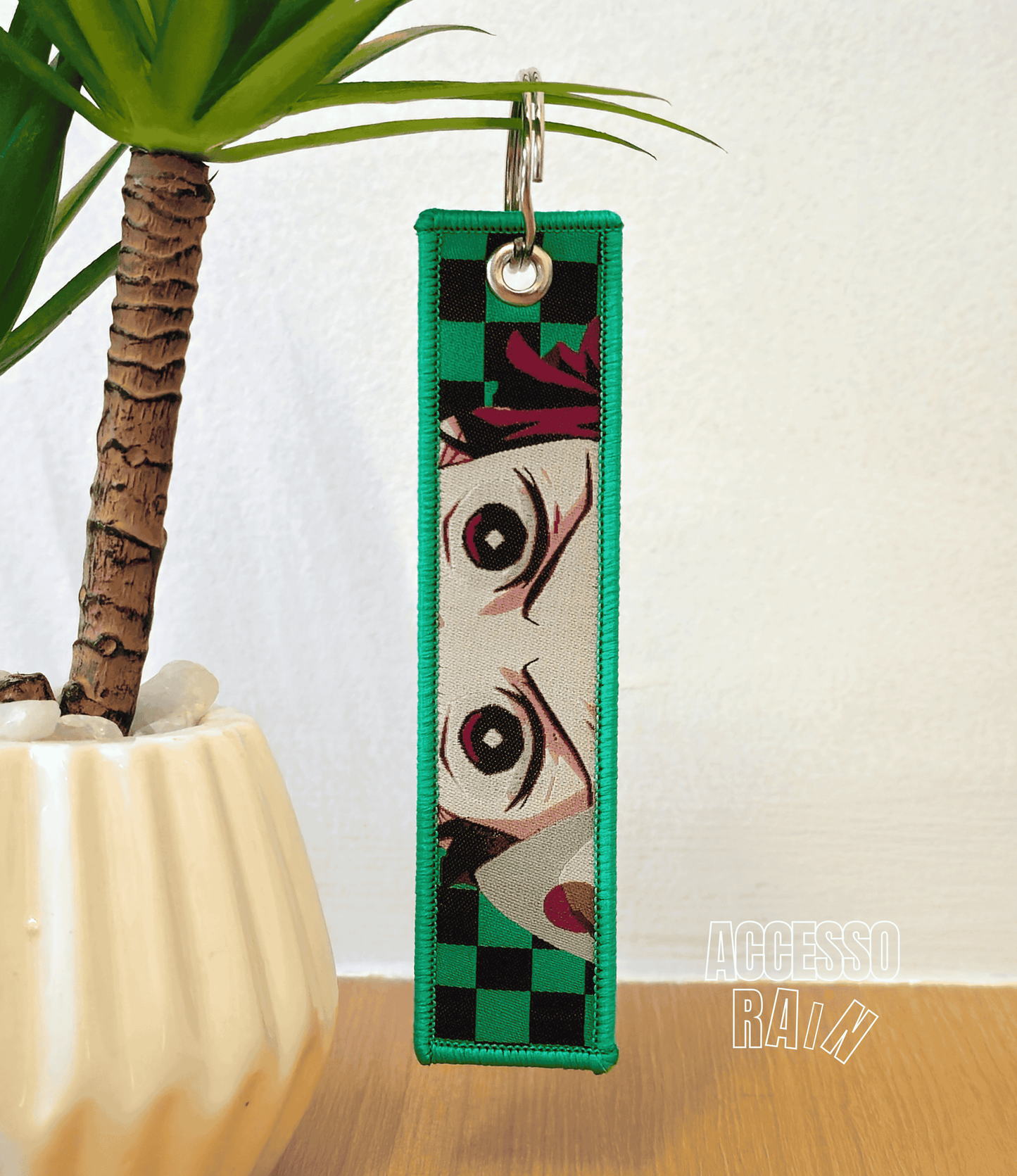 Tanjiro (Type 2) Flip Side Anime Embroidered Keychain (15 cm)