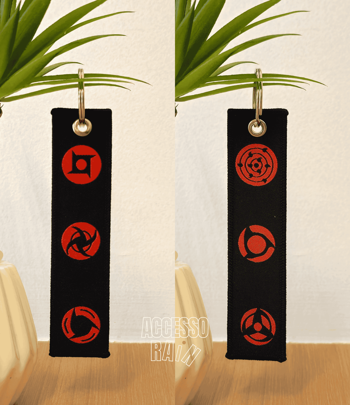 Naruto Sharingan Flip Side Anime Embroidered Keychain (15 cm)