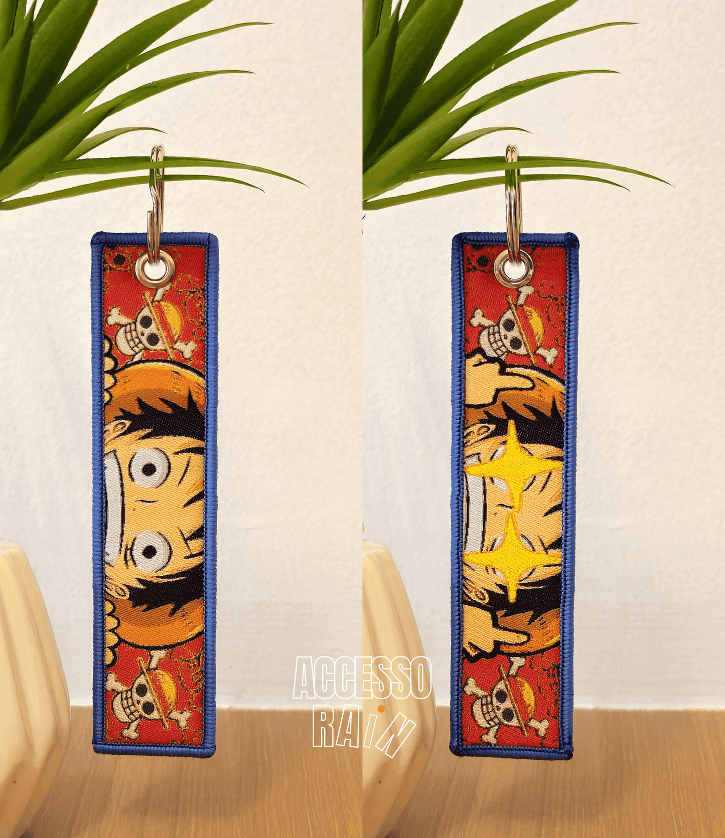 Luffy (Type 4) Flip Side Anime Embroidered Keychain (15 cm)