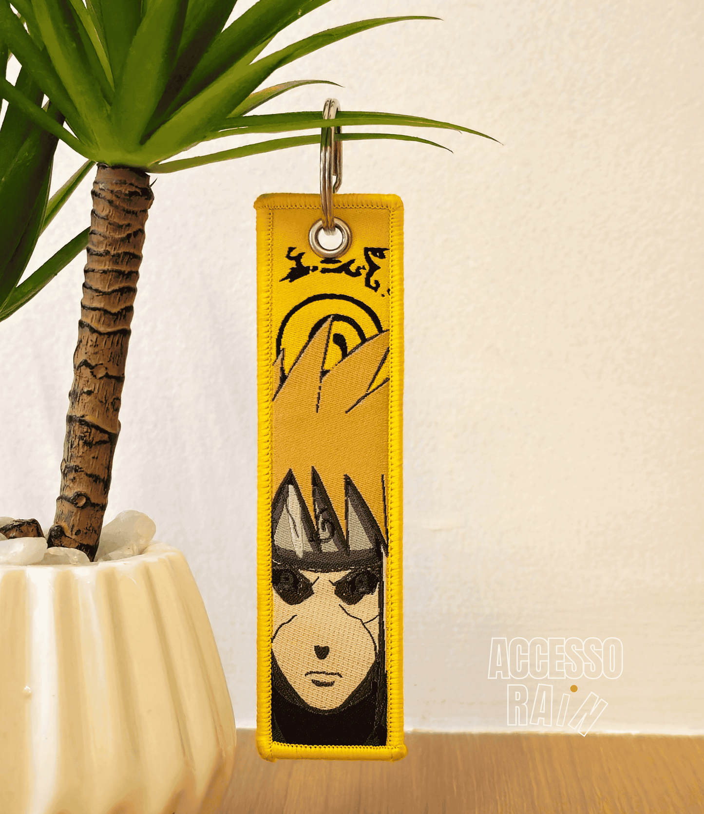 Minato Namikaze Flip Side Anime Embroidered Keychain (15 cm)