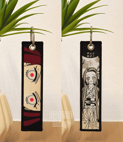 Nezuko Flip Side Anime Embroidered Keychain (15 cm)