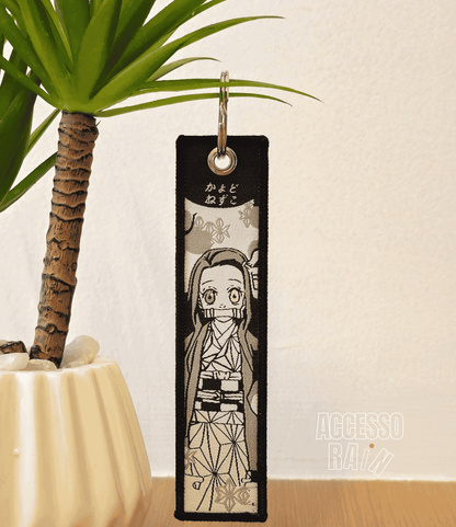 Nezuko Flip Side Anime Embroidered Keychain (15 cm)