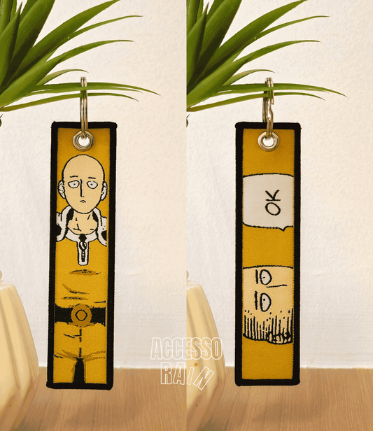 Saitama Flip Side Anime Embroidered Keychain (15 cm)