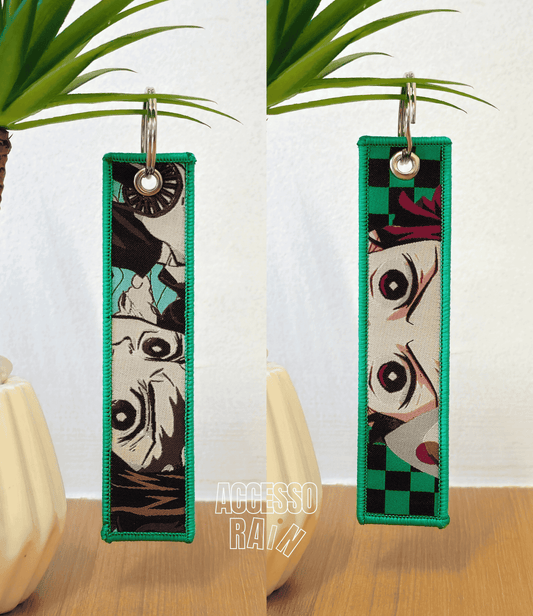 Tanjiro (Type 2) Flip Side Anime Embroidered Keychain (15 cm)
